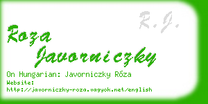 roza javorniczky business card